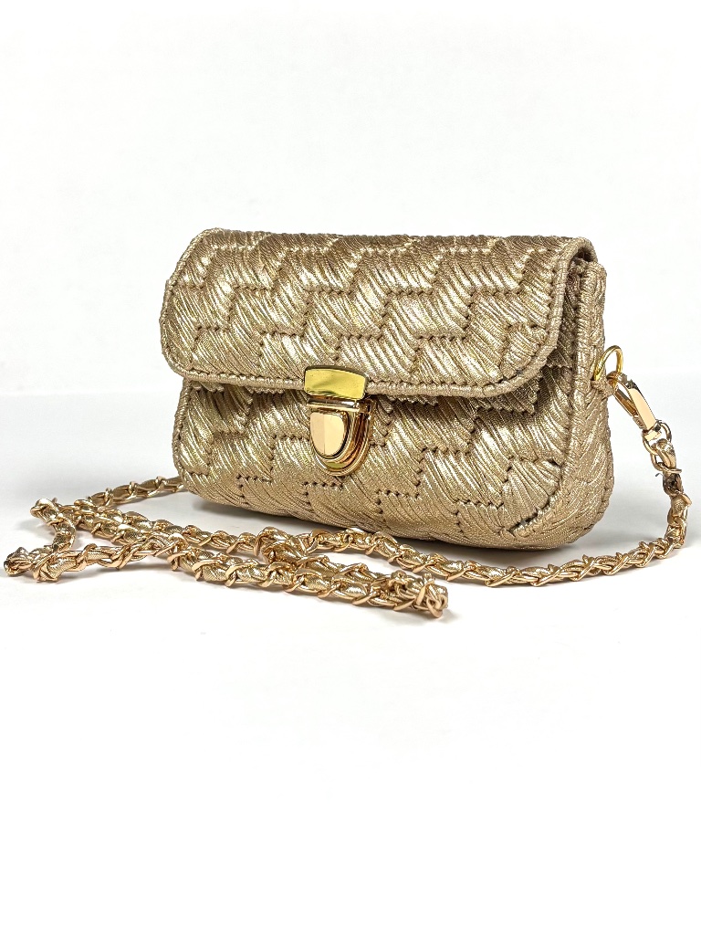 New Hand Woven Gold Purse/Bag